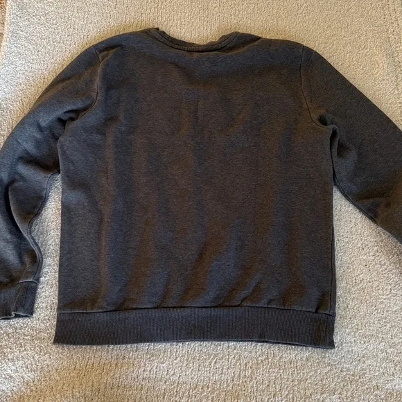 Calvin Klein Men's Gray Charcoal Crewneck Pullover Hoodie Size Small Black Logo - Picture 3 of 5